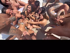 Epic 10 vs 10 Hardcore Yacht Orgy with Big Tits and Blondes